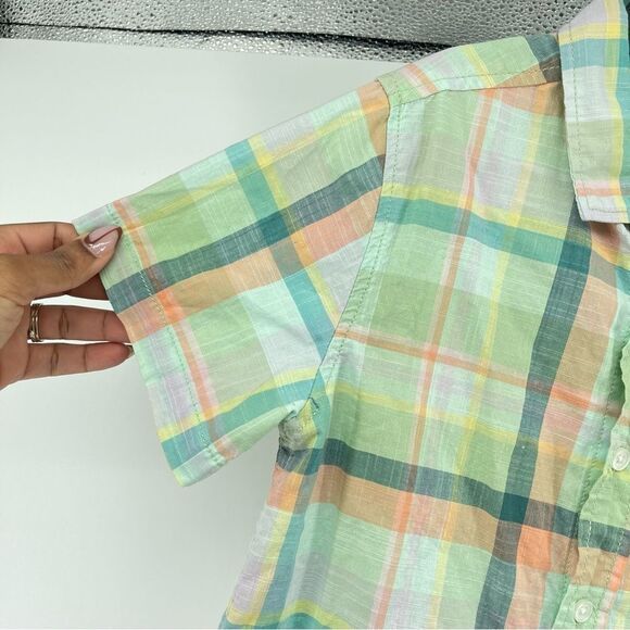 Cat & Jack Boy’s Plaid Short Sleeve 100% Cotton Button-Up Shirt – Size 6/7 - Picture 5 of 8